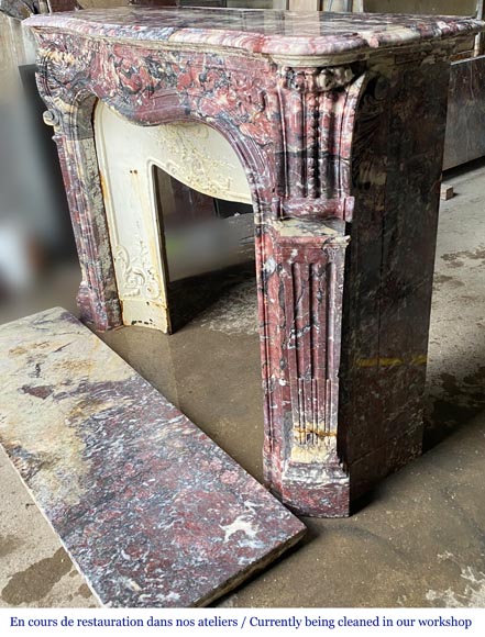 Cheminée de style Régence en marbre Fleur de Pêcher Cheminée de style Régence en marbre Fleur de Pêcher-4